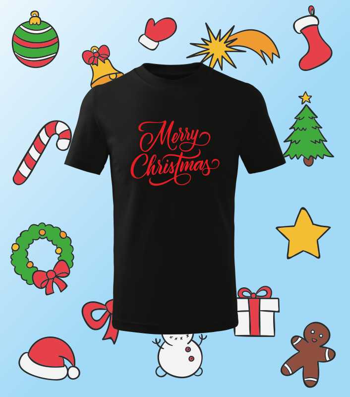 Vianočné detské tričko s potlačou MERRY CHRISTMAS 2