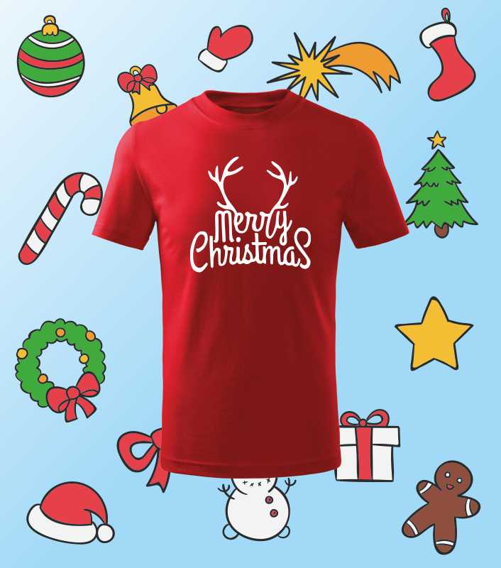 Vianočné detské tričko s potlačou MERRY CHRISTMAS Sob