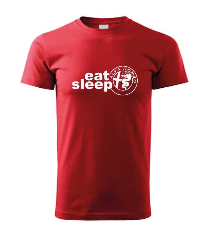 Autičkárske pánske tričko s potlačou Alfa Romeo eat sleep